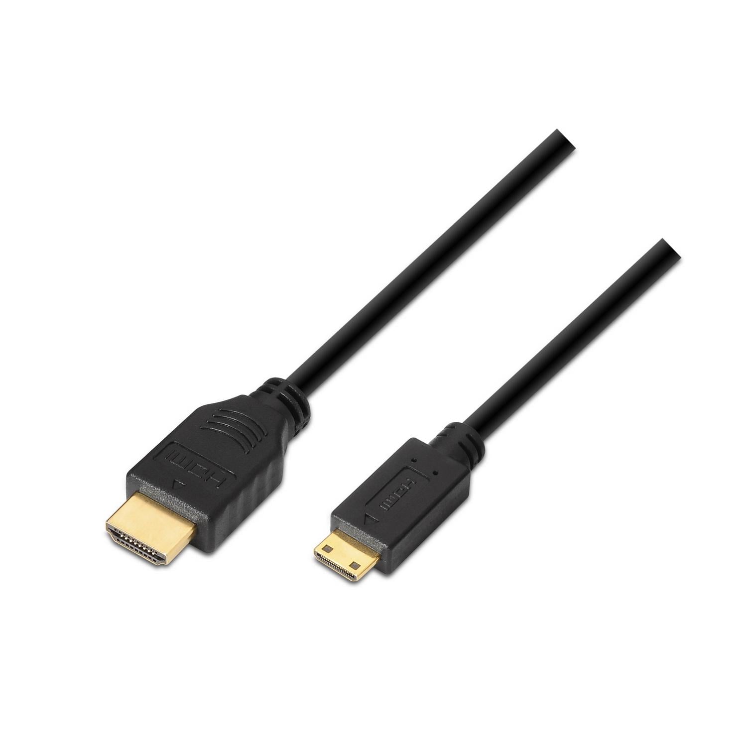 Cabo HDMI Aisens A119-0115/ HDMI Macho - Mini HDMI Macho/ Até 10W/ 720Mbps/ 3m/ Preto