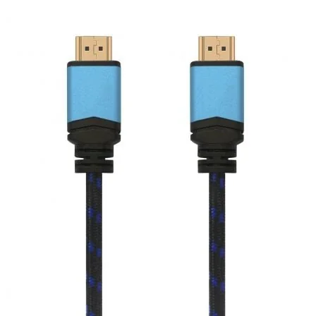 Cabo HDMI 2.0 Aisens A120-0355 4K 60Hz 0.5m Macho-Macho HDR Nylon Preto e Azul - Imagem 2