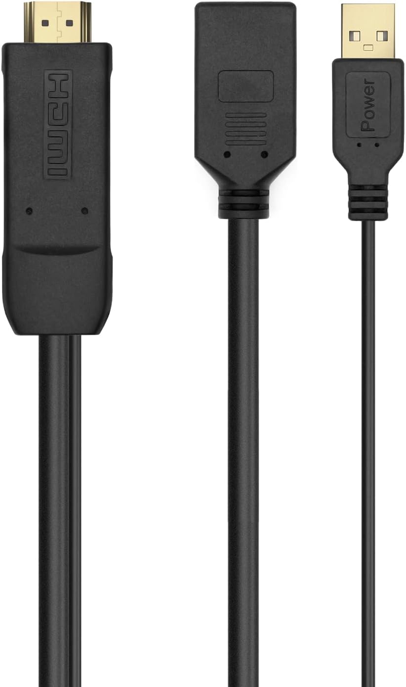 Cabo Conversor 4K Aisens A122-0642/ HDMI Macho - DisplayPort Fêmea - USB Macho/ Até 10W/ 2250Mbps/ 10cm + 10cm/ Preto
