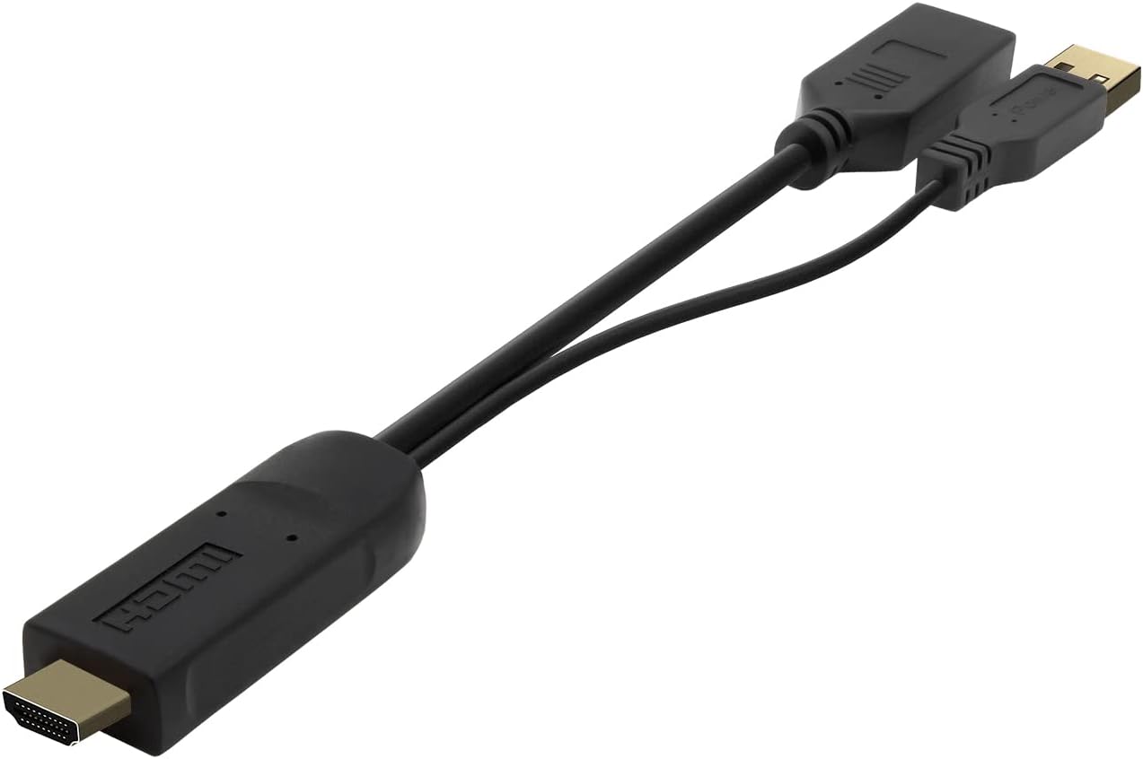 Cabo Conversor 4K Aisens A122-0642/ HDMI Macho - DisplayPort Fêmea - USB Macho/ Até 10W/ 2250Mbps/ 10cm + 10cm/ Preto - Imagem 3