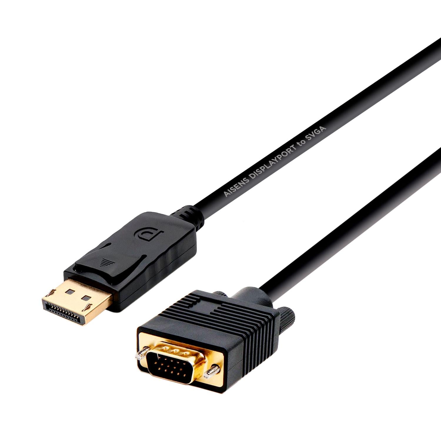Cabo Conversor Aisens A125-0365/ DisplayPort Macho - VGA Macho/ Até 5W/ 2300Mbps/ 2m/ Preto