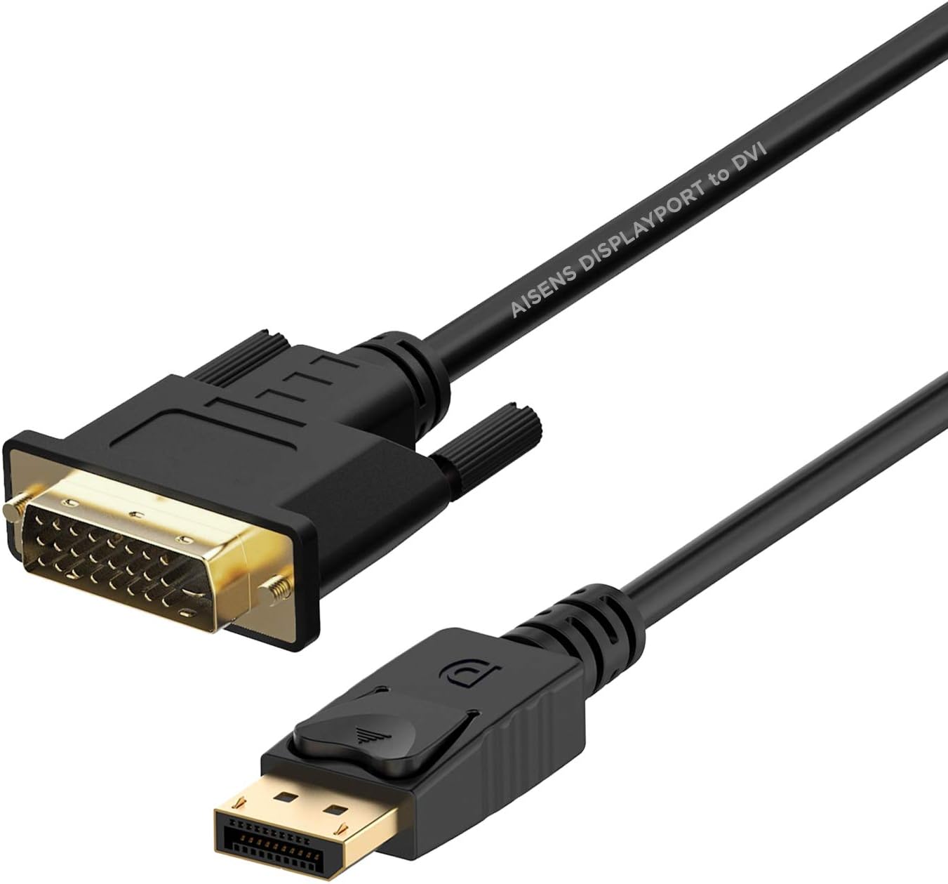 Cabo Conversor Aisens A125-0366/ DisplayPort Macho - DVI Macho/ Até 5W/ 2300Mbps/ 2m/ Preto