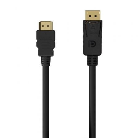 Cabo Conversor Aisens A125-0550/ Displayport Macho - HDMI Macho/ Até 5W/ 2300Mbps/ 50cm/ Preto
