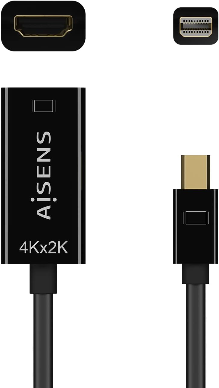 Cabo Conversor Aisens A125-0643/ Mini DisplayPort Macho - HDMI Fêmea/ Até 5W/ 2300Mbps/ 15cm/ Preto - Imagem 3