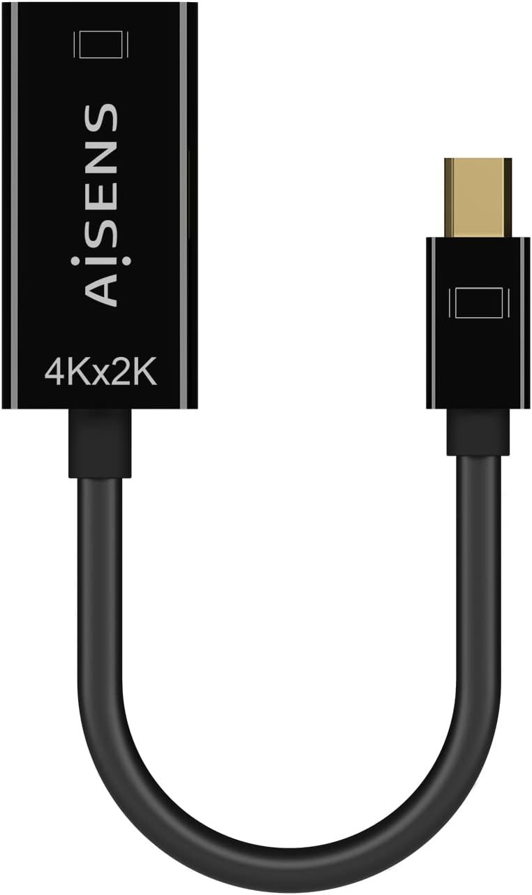 Cabo Conversor Aisens A125-0643/ Mini DisplayPort Macho - HDMI Fêmea/ Até 5W/ 2300Mbps/ 15cm/ Preto - Imagem 2