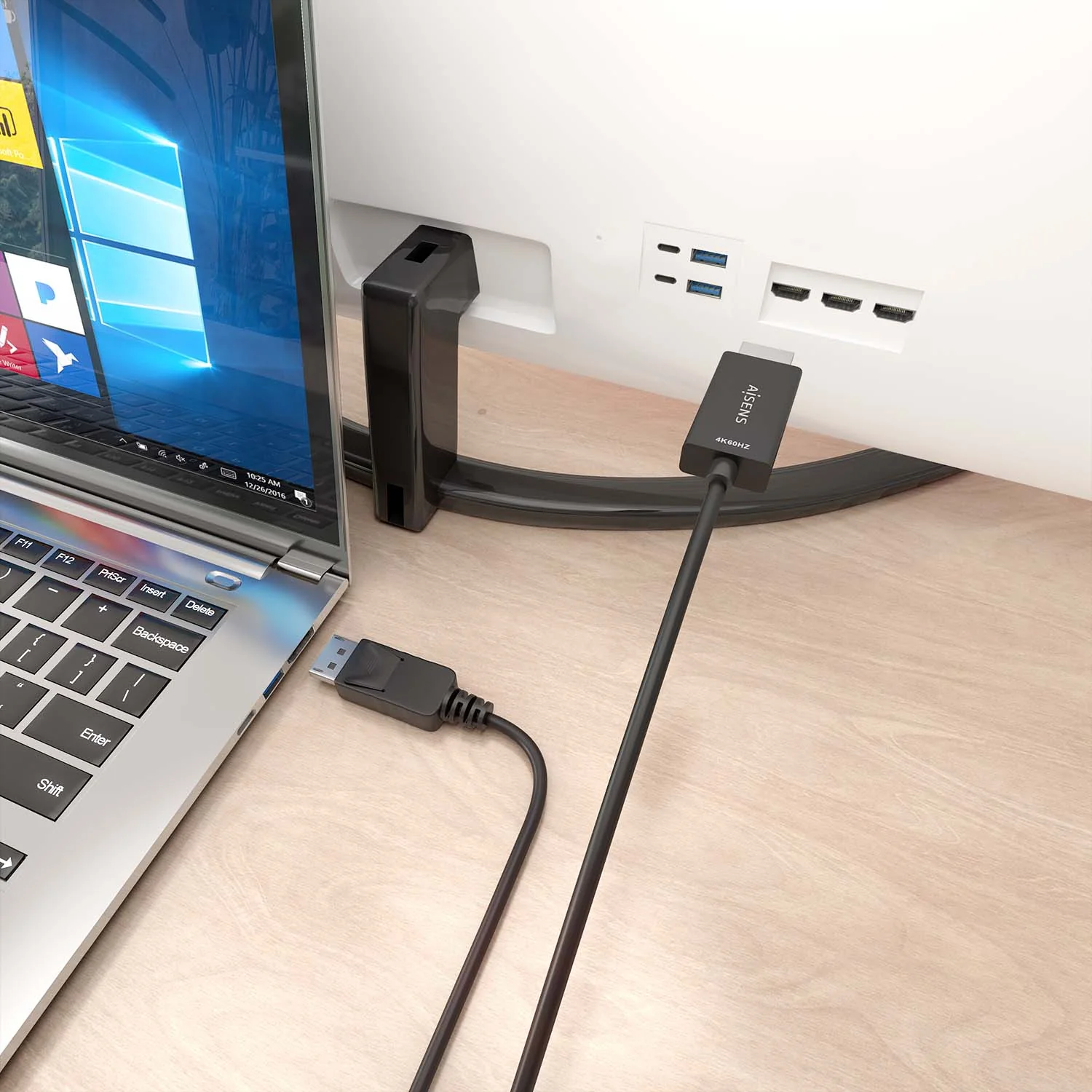 Cabo Conversor AISENS A125-0891 DisplayPort para HDMI 4K@60Hz 0.6m Preto - Imagem 4