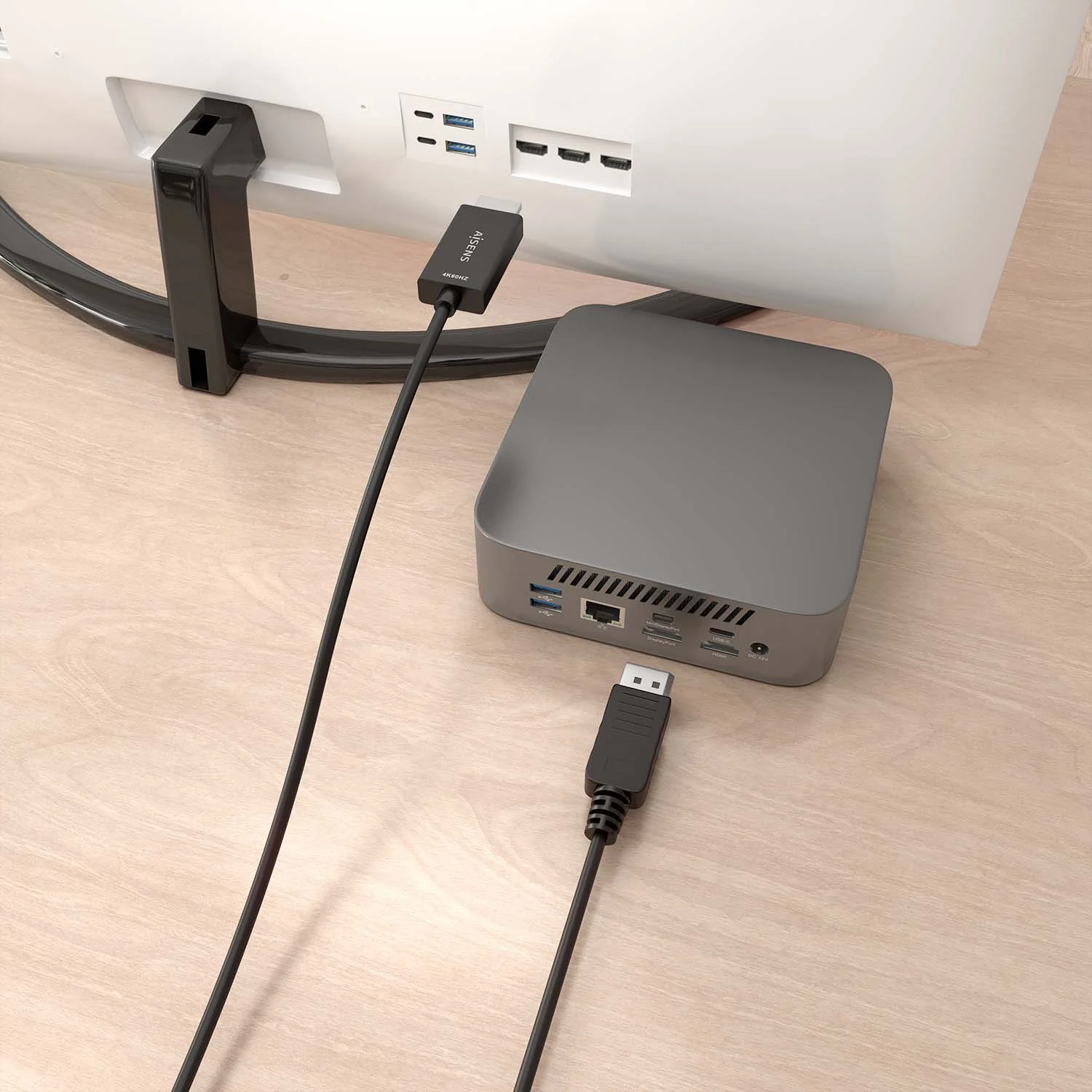 Cabo Conversor AISENS A125-0891 DisplayPort para HDMI 4K@60Hz 0.6m Preto - Imagem 5