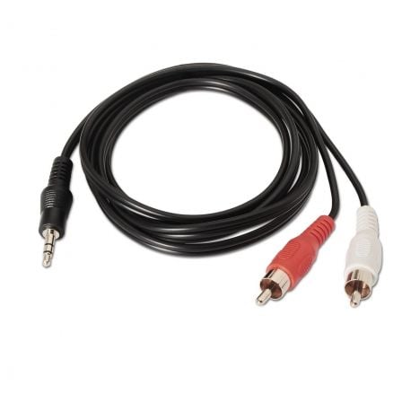 Cabo Estéreo Aisens A128-0147/ Jack 3.5 Macho - 2x RCA Macho/ Até 0.1W/ 1.5m/ Preto - Imagem 2