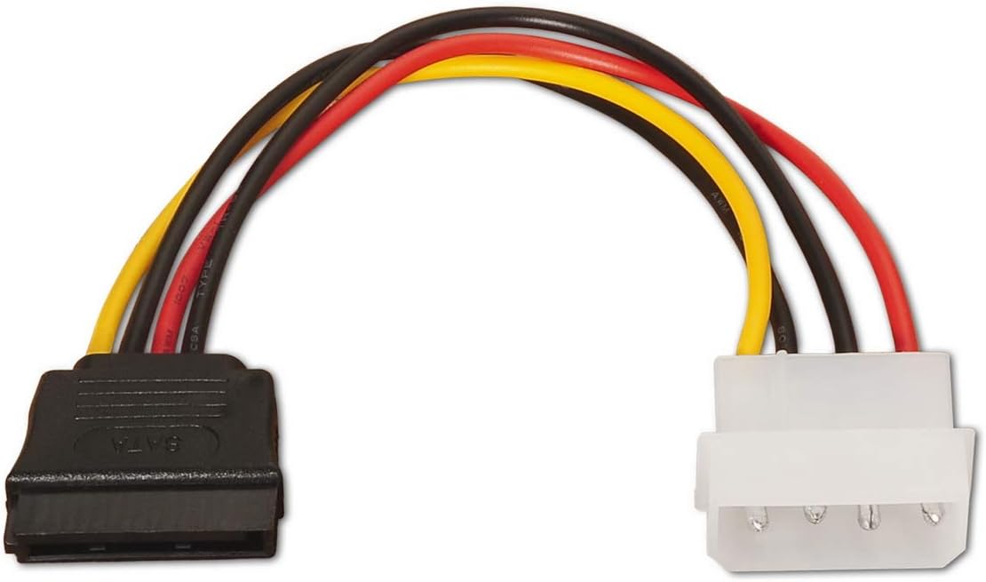 Cabo de Alimentação SATA Aisens A131-0158/ Molex 4 PIN Macho - SATA Fêmea/ Até 54W/ 16cm