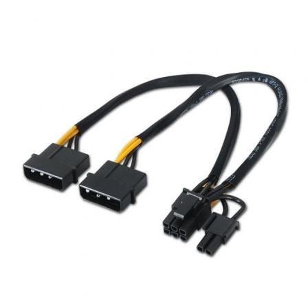 Cabo de Alimentação Placa Gráfica Aisens A131-0165/ 2x Molex Macho - Molex 6+2 PIN Macho/ Até 54W/ 20cm