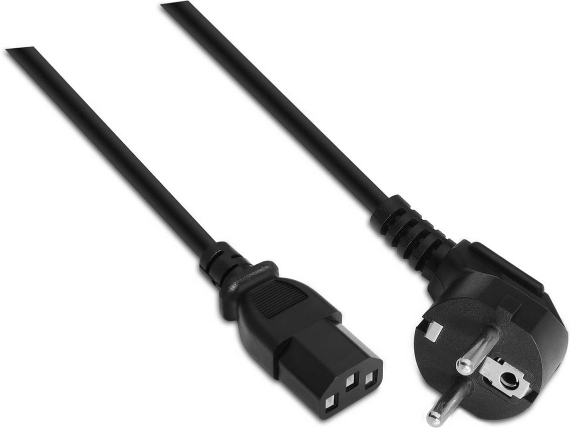 Cabo Alimentação Aisens A132-0169/ CEE(7-7) Macho - C13 Fêmea/ Até 1500W/ 5m/ Preto