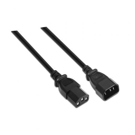 Cabo Extensor de Alimentação CPU Aisens A132-0171/ IEC C13 Fêmea - IEC C14 Macho/ Até 1500W/ 1.5m/ Preto