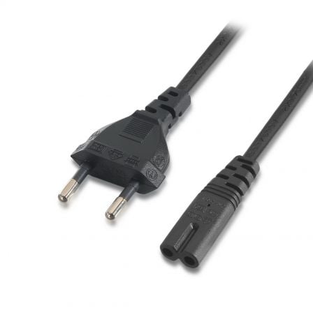 Cabo Alimentação Forma 8 Aisens A132-0173/ CEE7/16 Macho - C7 Fêmea/ Até 1500W/ 1.5m/ Preto