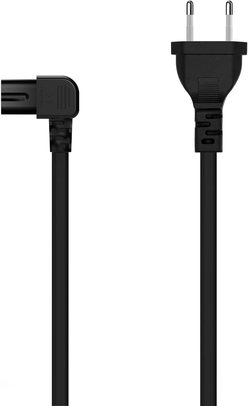 Cabo de Alimentação Forma 8 Aisens A132-0599/ CEE7/16 Macho - C7 Fêmea/ Até 1500W/ 3m/ Preto