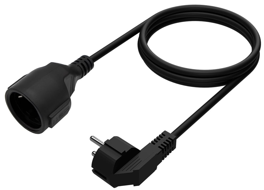 Cabo Extensor de Alimentação Aisens A132-0600/ CEE7 Macho - CEE7 Fêmea/ Até 1500W/ 2m/ Preto - Imagem 2