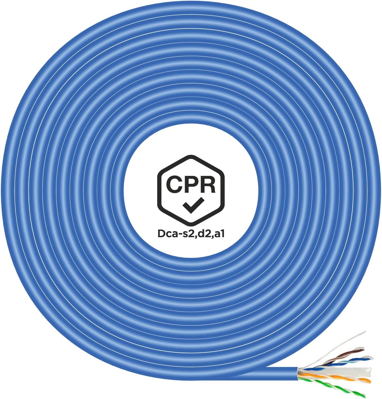 Bobina de Cabo RJ45 UTP AWG24 LSZH CPR Dca Aisens A135-0662 Cat.6/ 100m/ Azul