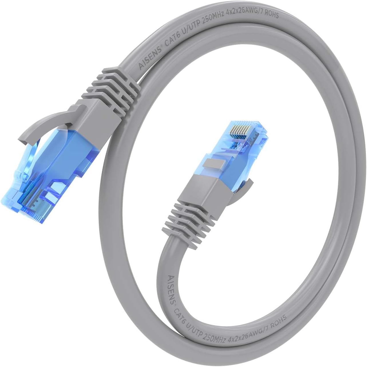Cabo de Rede RJ45 AWG26 CCA UTP Aisens A135-0772 Cat.6/ 30cm/ Cinzento