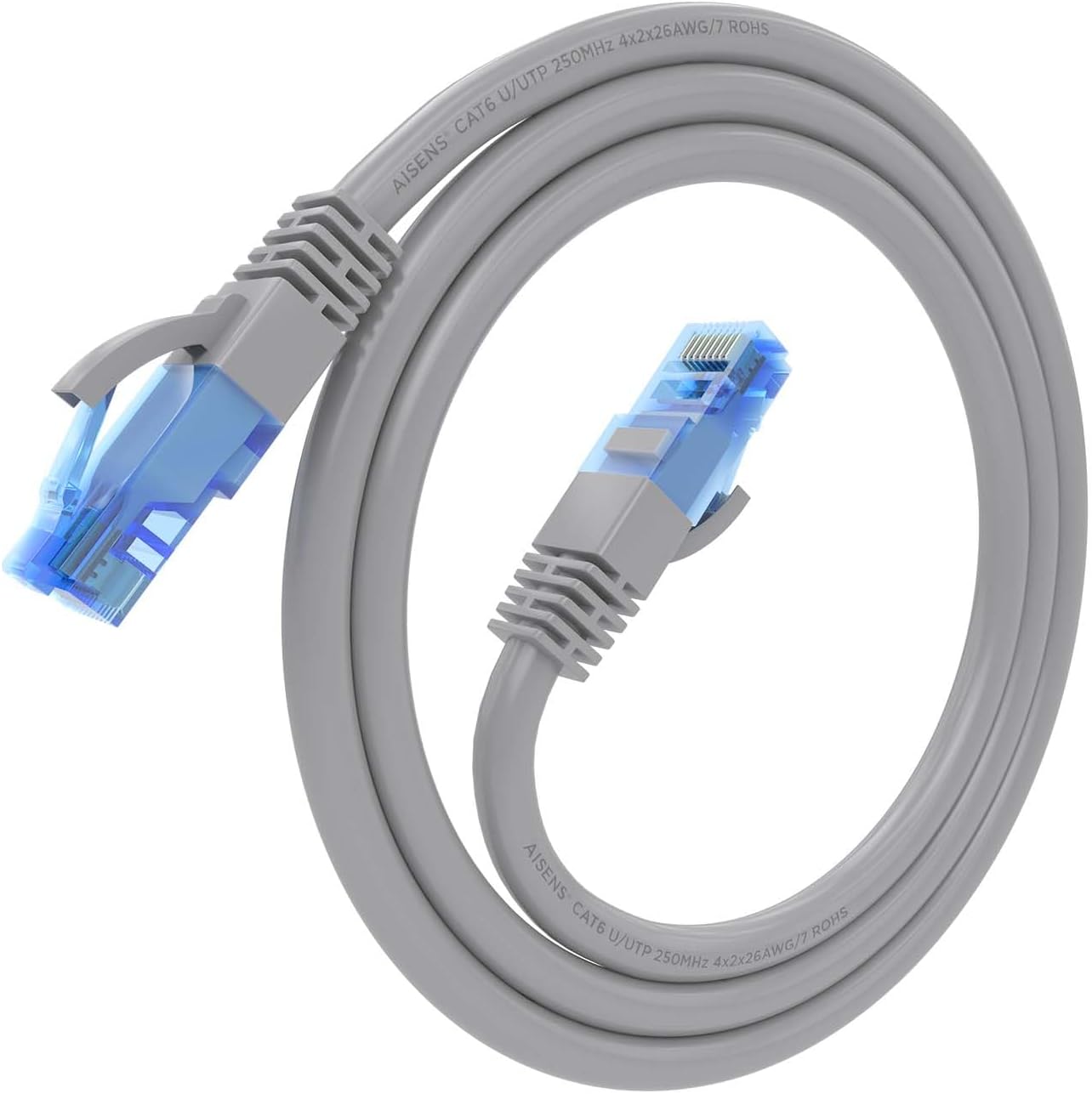 Cabo de Rede RJ45 AWG26 CCA UTP Aisens A135-0773 Cat.6/ 50cm/ Cinzento - Imagem 2
