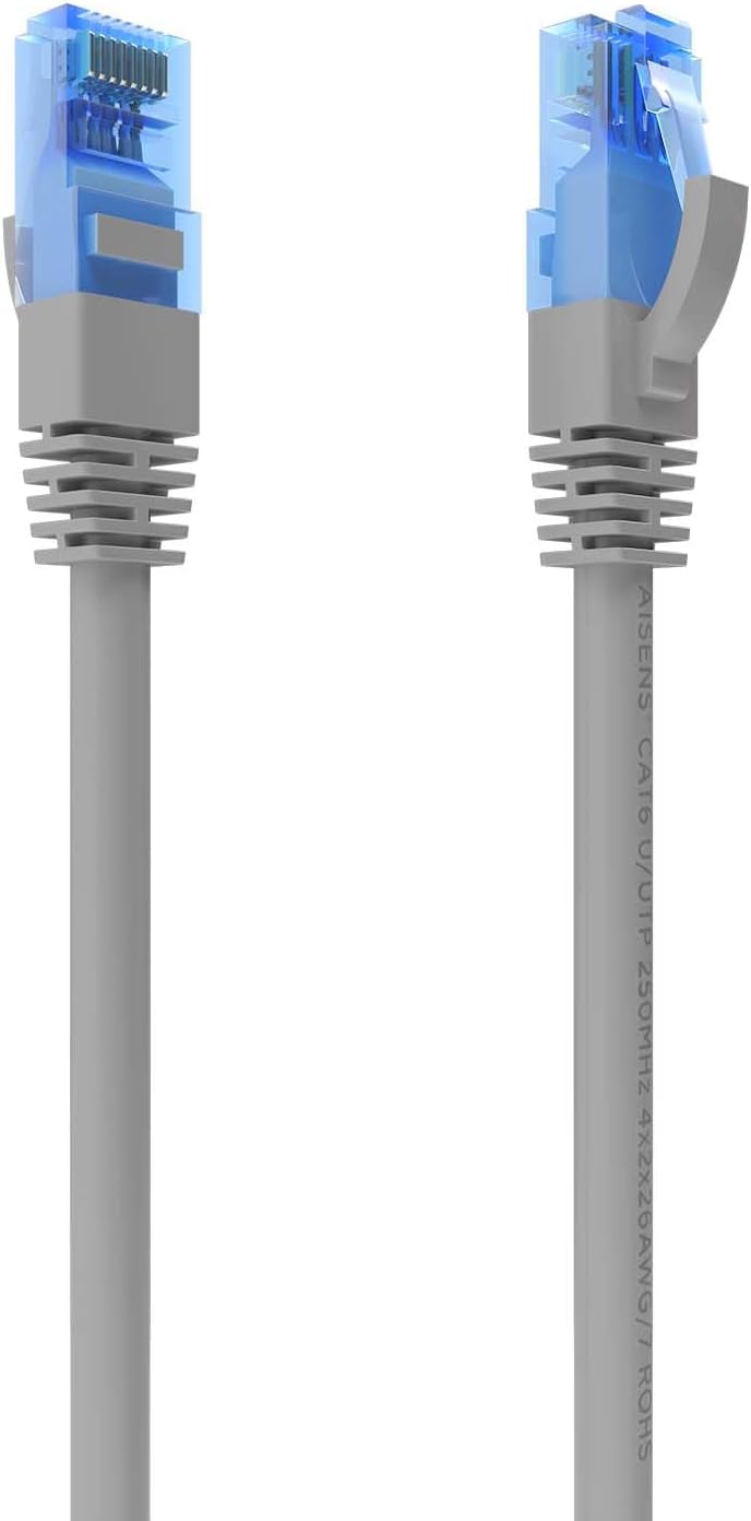 Cabo de Rede RJ45 AWG26 CCA UTP Aisens A135-0775 Cat.6/ 1m/ Cinzento