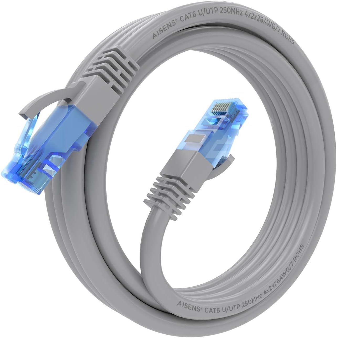 Cabo de Rede RJ45 AWG26 CCA UTP Aisens A135-0778 Cat.6/ 3m/ Cinzento