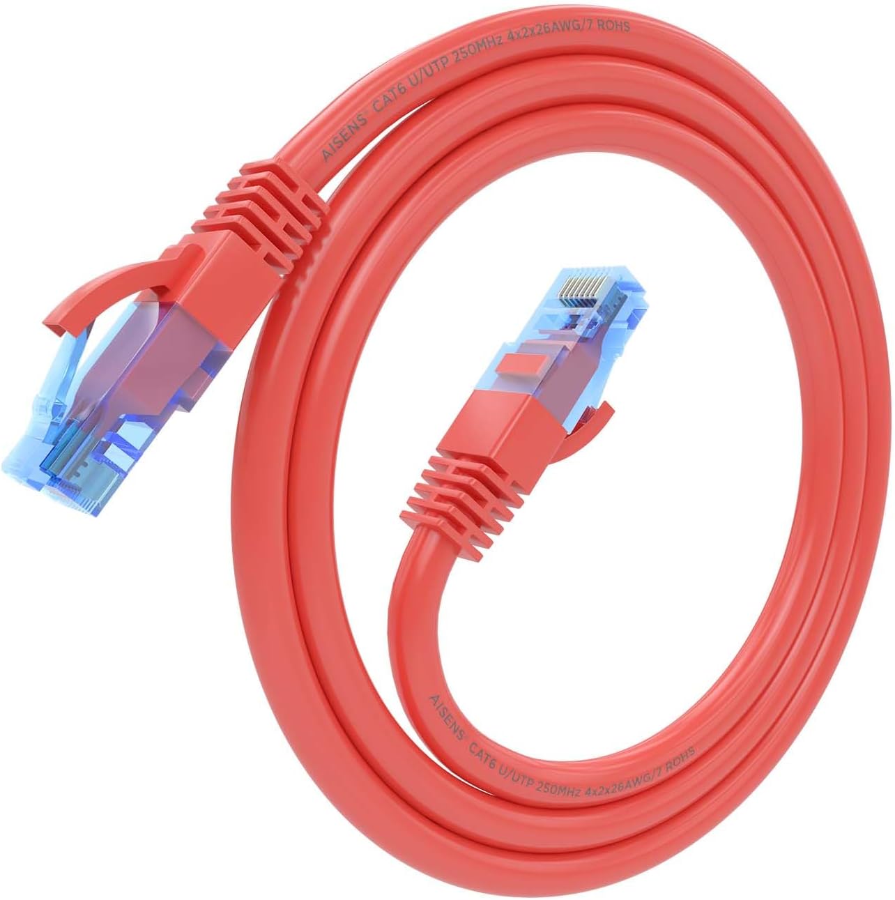 Cabo de Rede RJ45 AWG26 CCA UTP Aisens A135-0787 Cat.6/ 50cm/ Vermelho - Imagem 2