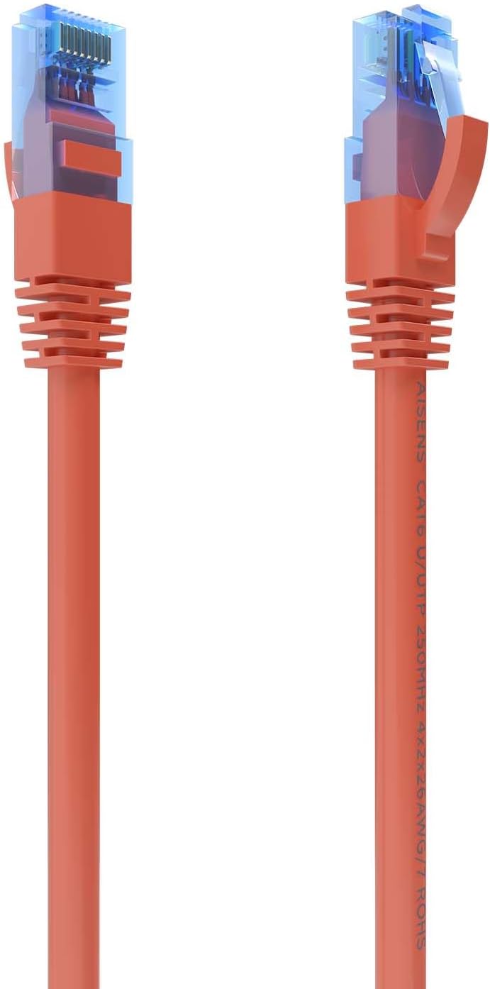 Cabo de Rede RJ45 AWG26 CCA UTP Aisens A135-0787 Cat.6/ 50cm/ Vermelho