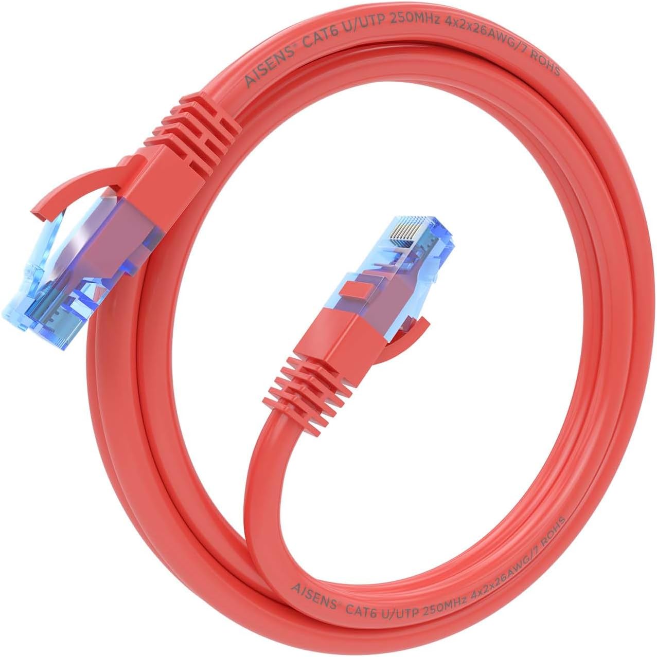 Cabo de Rede RJ45 AWG26 CCA UTP Aisens A135-0790 Cat.6/ 1.5m/ Vermelho - Imagem 2