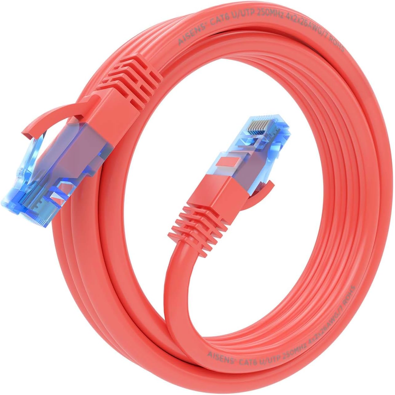 Cabo de Rede RJ45 AWG26 CCA UTP Aisens A135-0792 Cat.6/ 3m/ Vermelho - Imagem 2