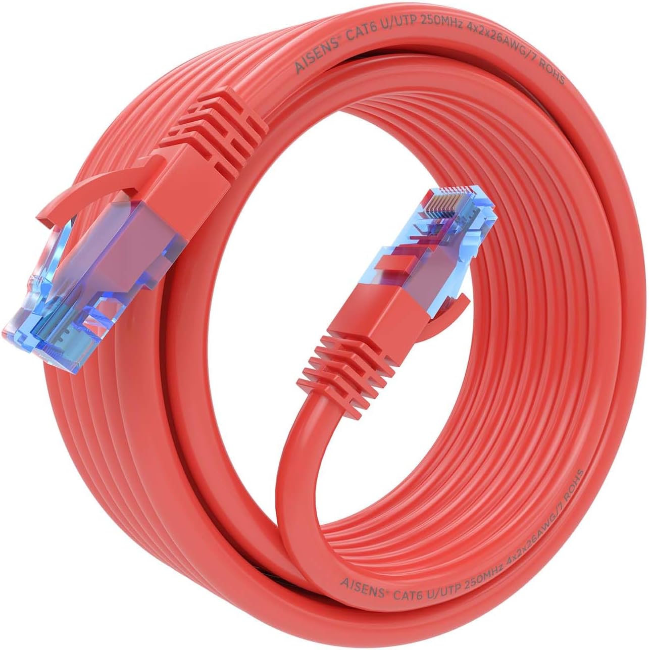 Cabo de Rede RJ45 AWG26 CCA UTP Aisens A135-0793 Cat.6/ 4m/ Vermelho - Imagem 2