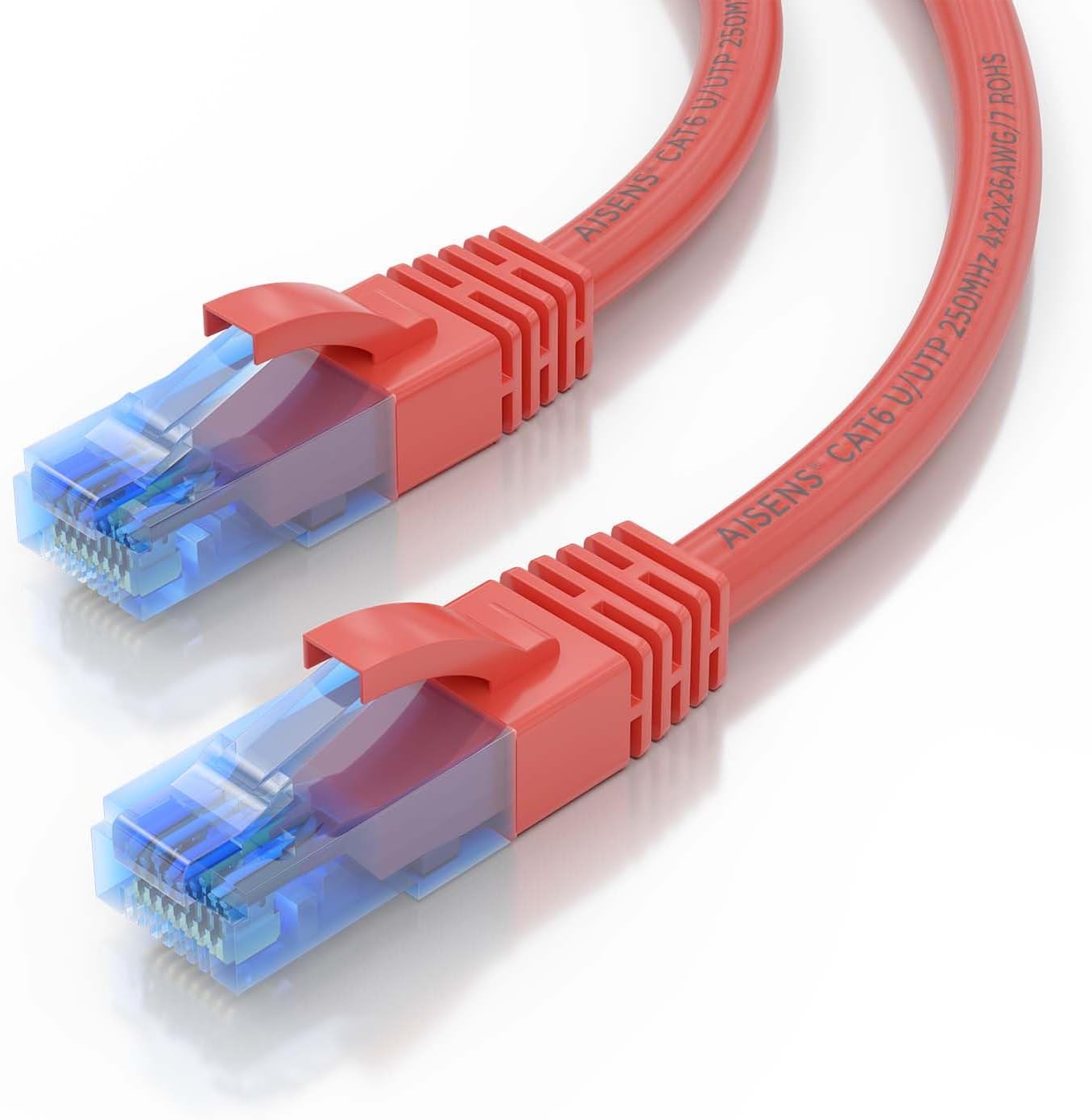Cabo de Rede RJ45 AWG26 CCA UTP Aisens A135-0794 Cat.6/ 5m/ Vermelho - Imagem 3