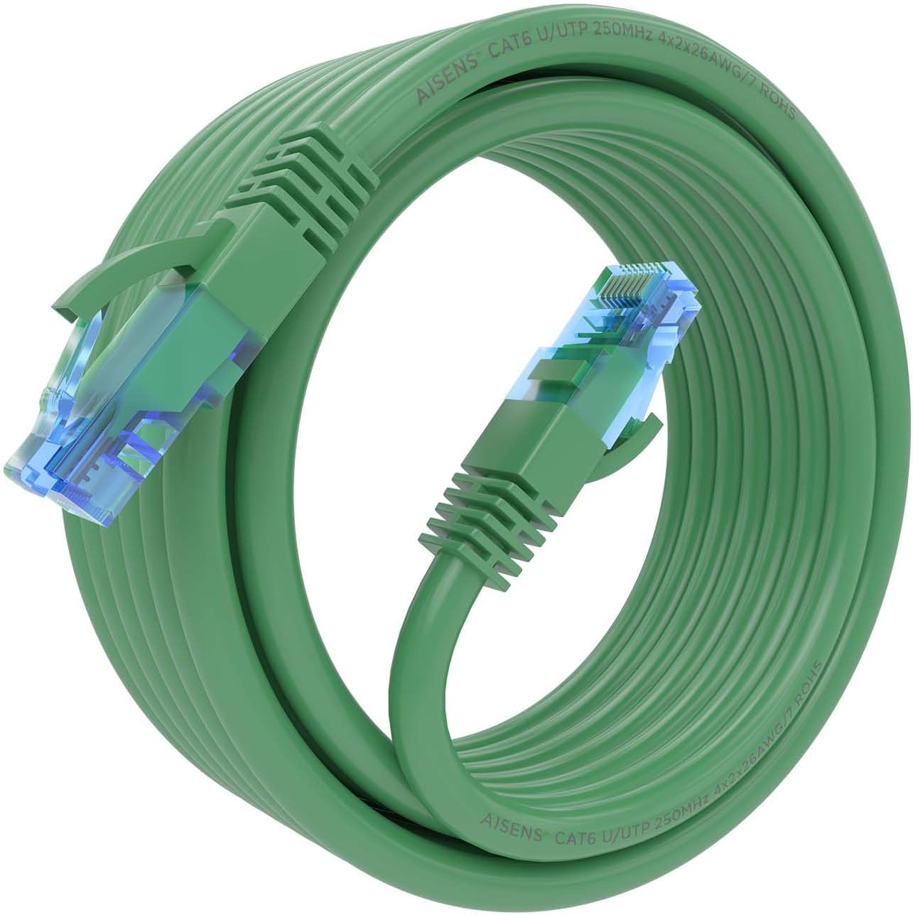 Cabo de Rede RJ45 AWG26 CCA UTP Aisens A135-0814 Cat.6/ 5m/ Verde - Imagem 2