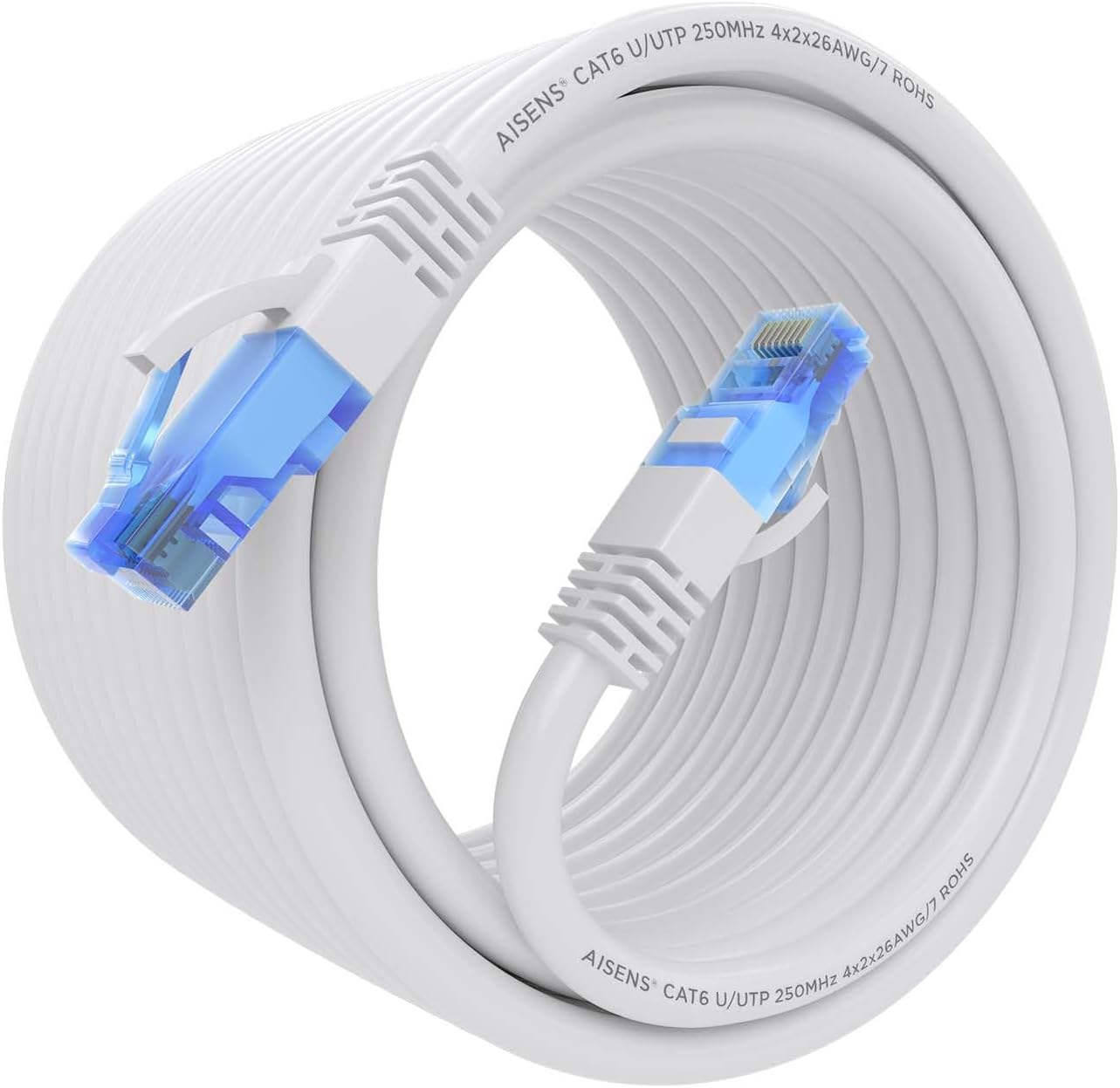 Cabo de Rede RJ45 AWG26 CCA UTP Aisen A135-0825 Cat.6/ 7.5m/ Branco - Imagem 2