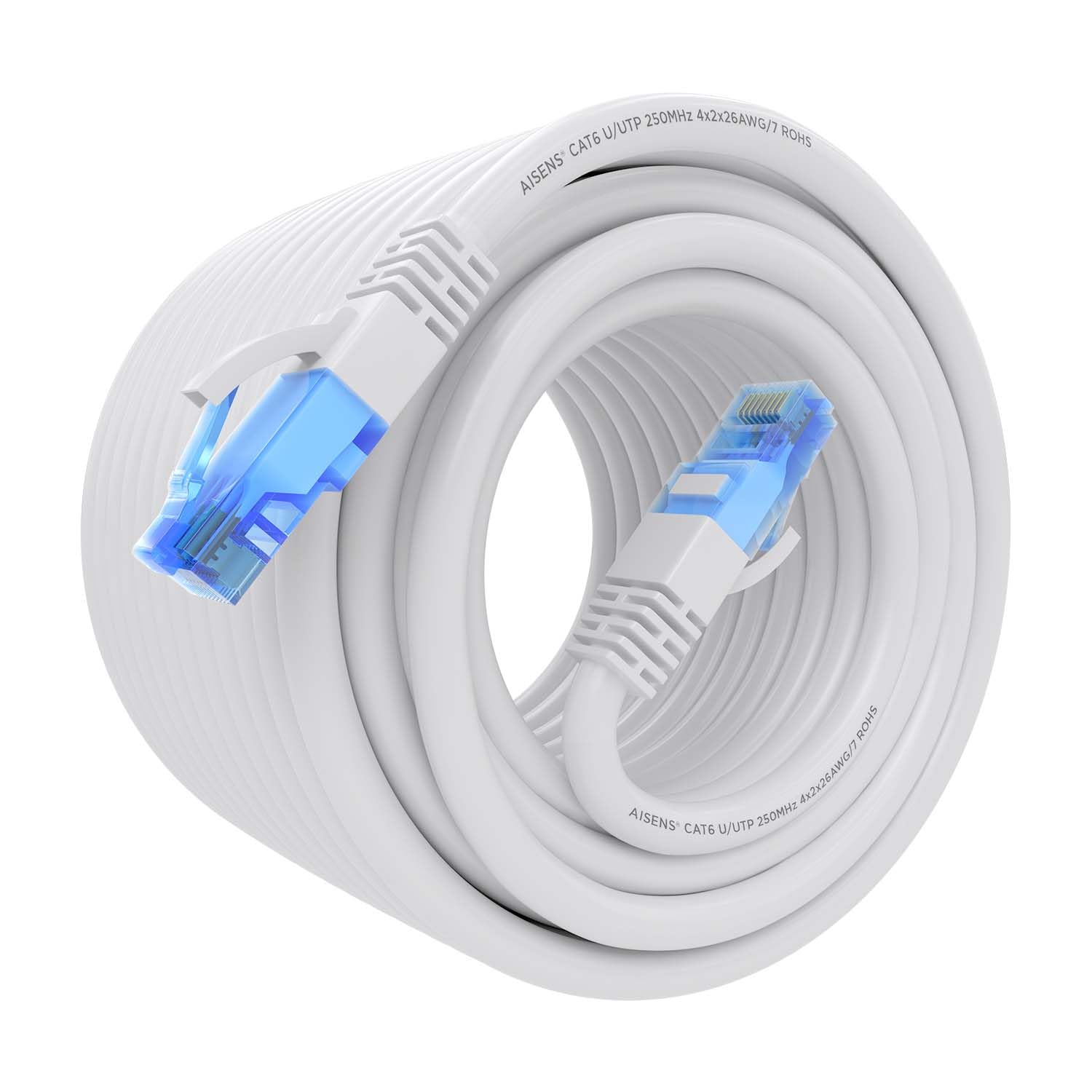 Cabo de Rede RJ45 AWG26 CCA UTP Aisens A135-0828 Cat.6/ 20m/ Branco - Imagem 2