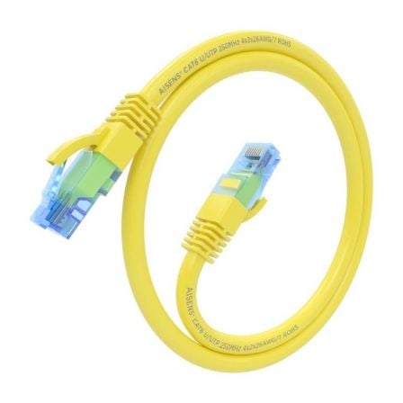 Cabo de Rede RJ45 AWG26 CCA UTP Aisens A135-0829 Cat.6/ 25cm/ Amarelo - Imagem 2