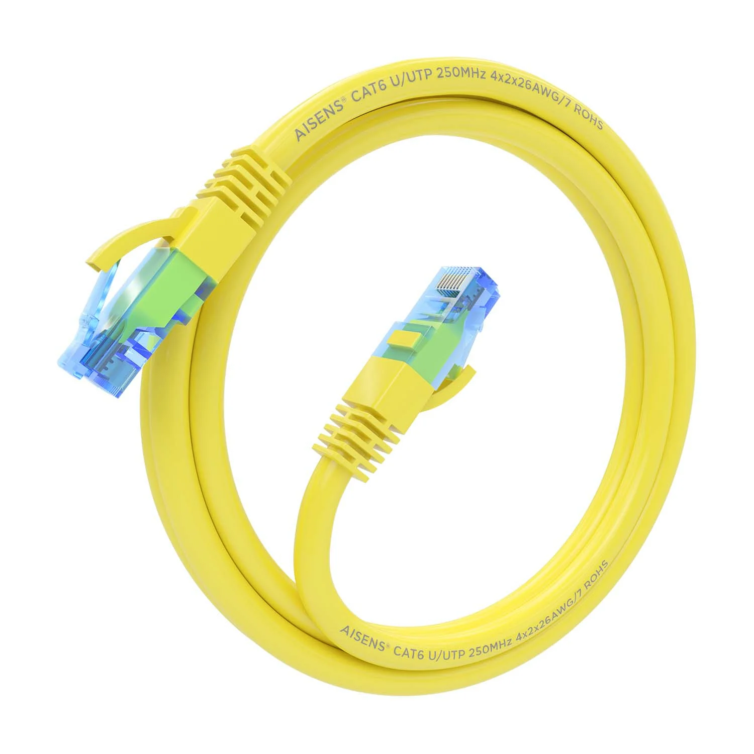 Cabo de Rede AISENS Cat.6 UTP 1.5m AWG26 1000Mbps Amarelo - Imagem 2