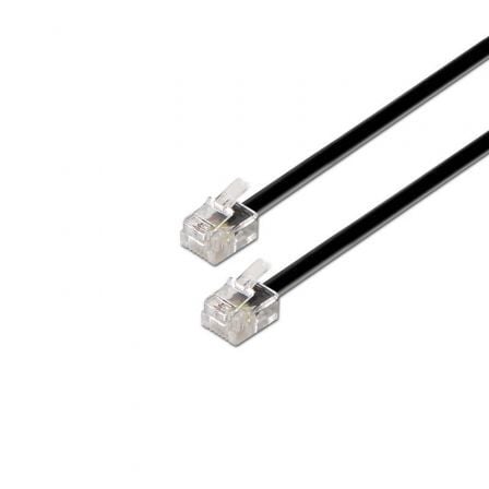Cabo de Telefone RJ11 6P4C Aisens A143-0319/ 2m/ Preto