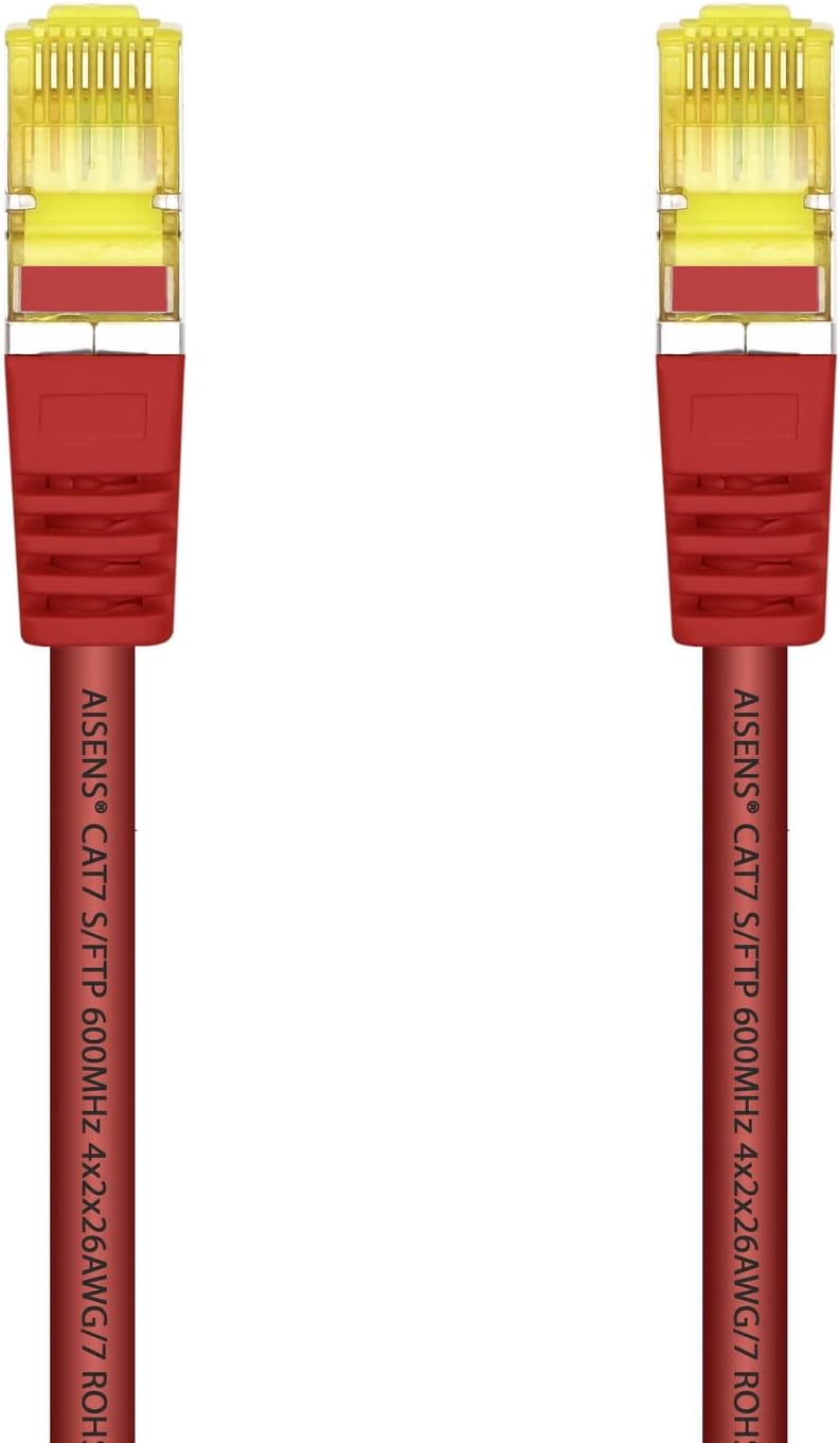 Cabo de Rede RJ45 SFTP Aisens A146-0468 Cat.7/ 25cm/ Vermelho - Imagem 2