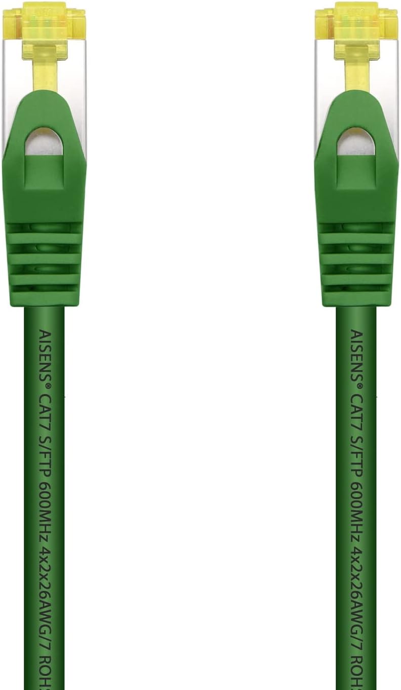 Cabo de Rede RJ45 SFTP Aisens A146-0480 Cat.7/ 25cm/ Verde