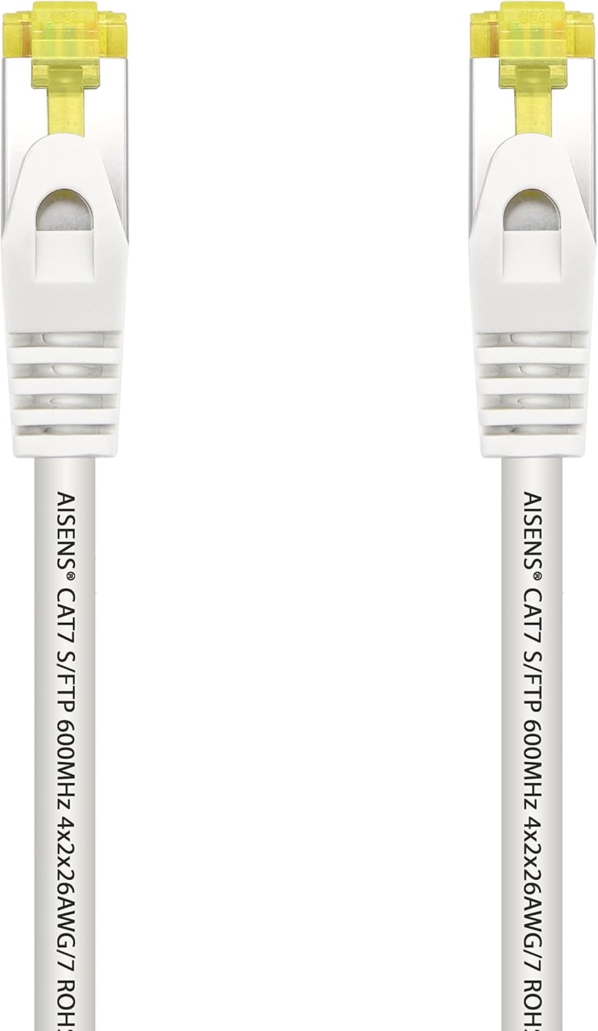Cabo de Rede RJ45 Aisens A146-0489 Cat.7 S/FTP 10Gbps 600MHz 50cm Branco