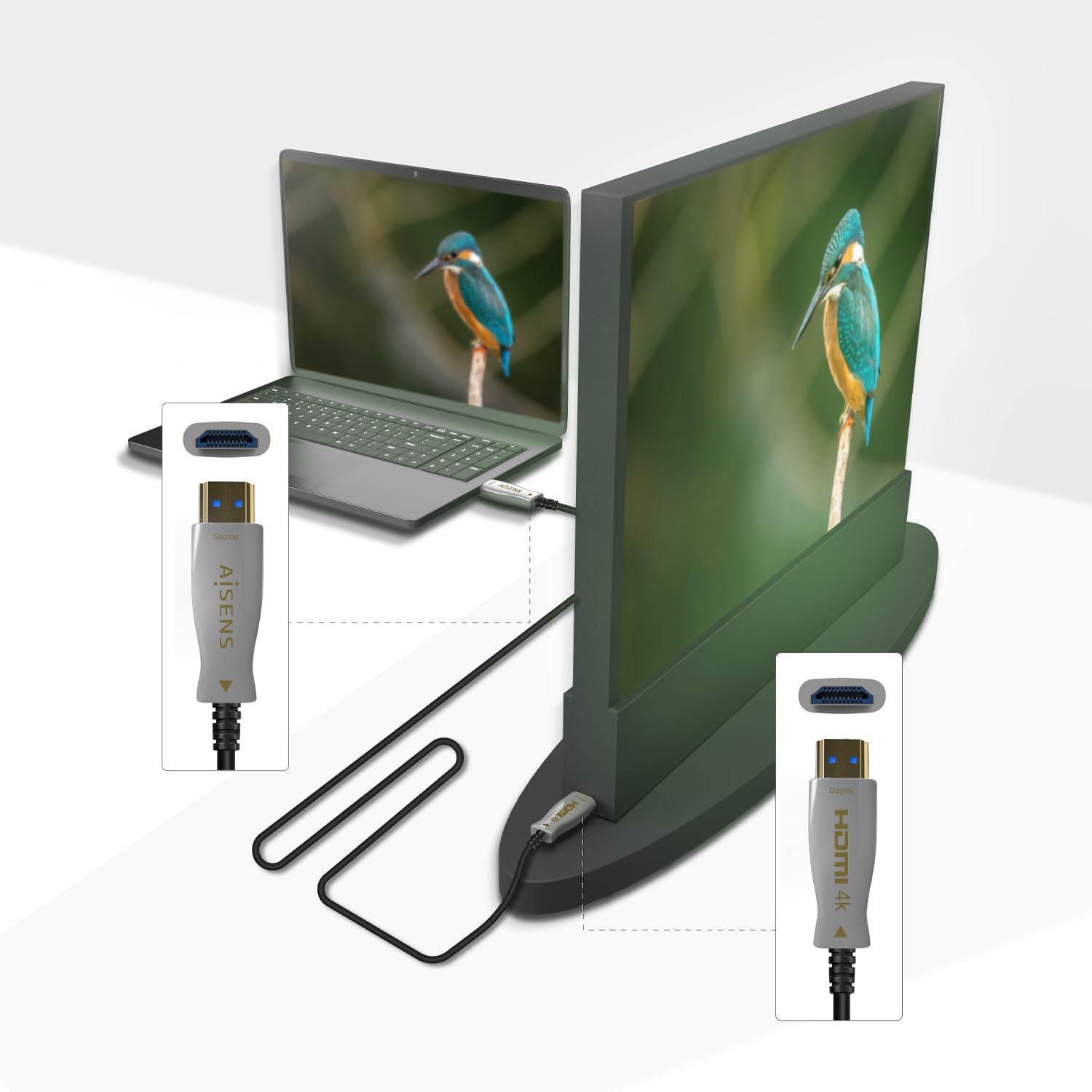 Cabo HDMI 2.0 AOC 4K Aisens A148-0698/ HDMI Macho - HDMI Macho/ 100m/ Preto - Imagem 3