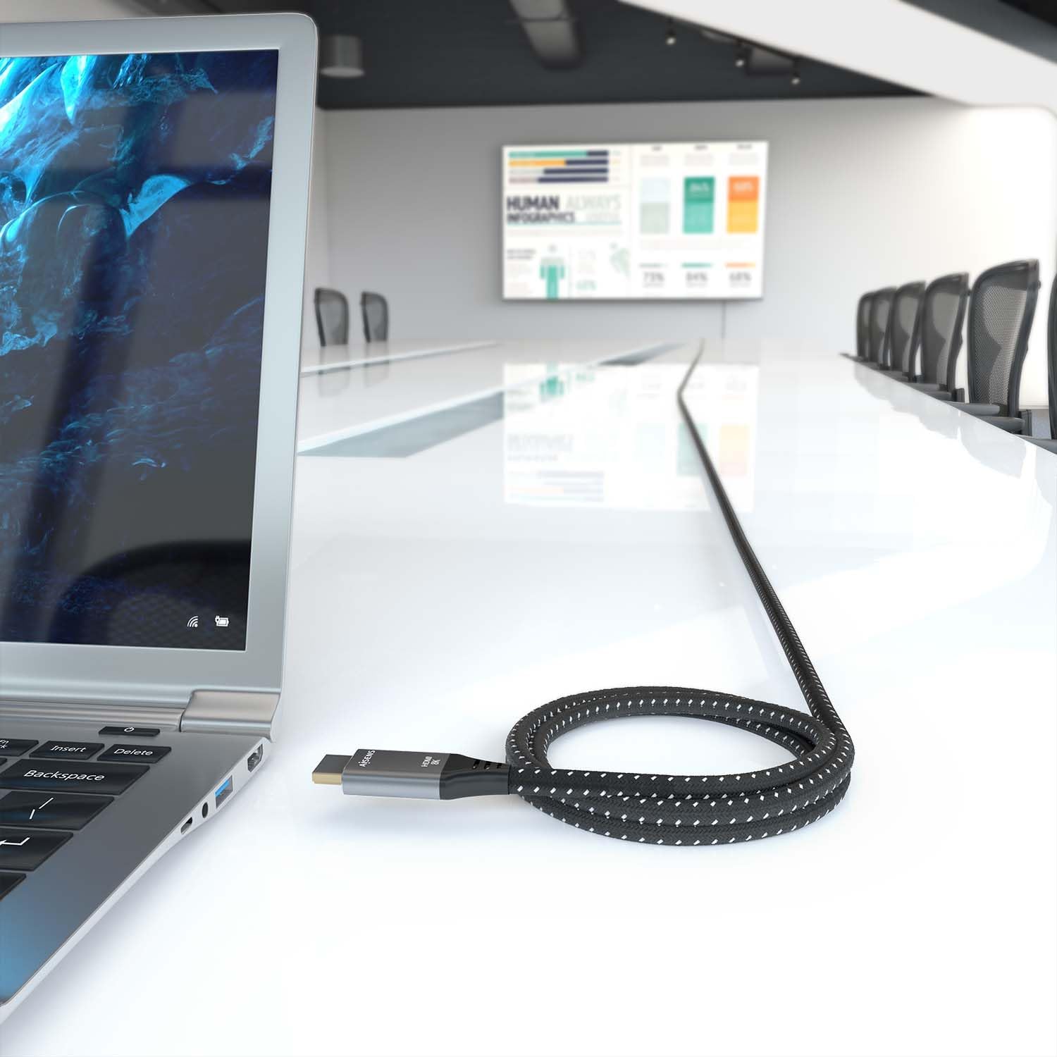 Cabo HDMI 2.1 8K Aisens A150-0876/ HDMI Macho - HDMI Macho/ 5m/ Cinzento e Preto - Imagem 4