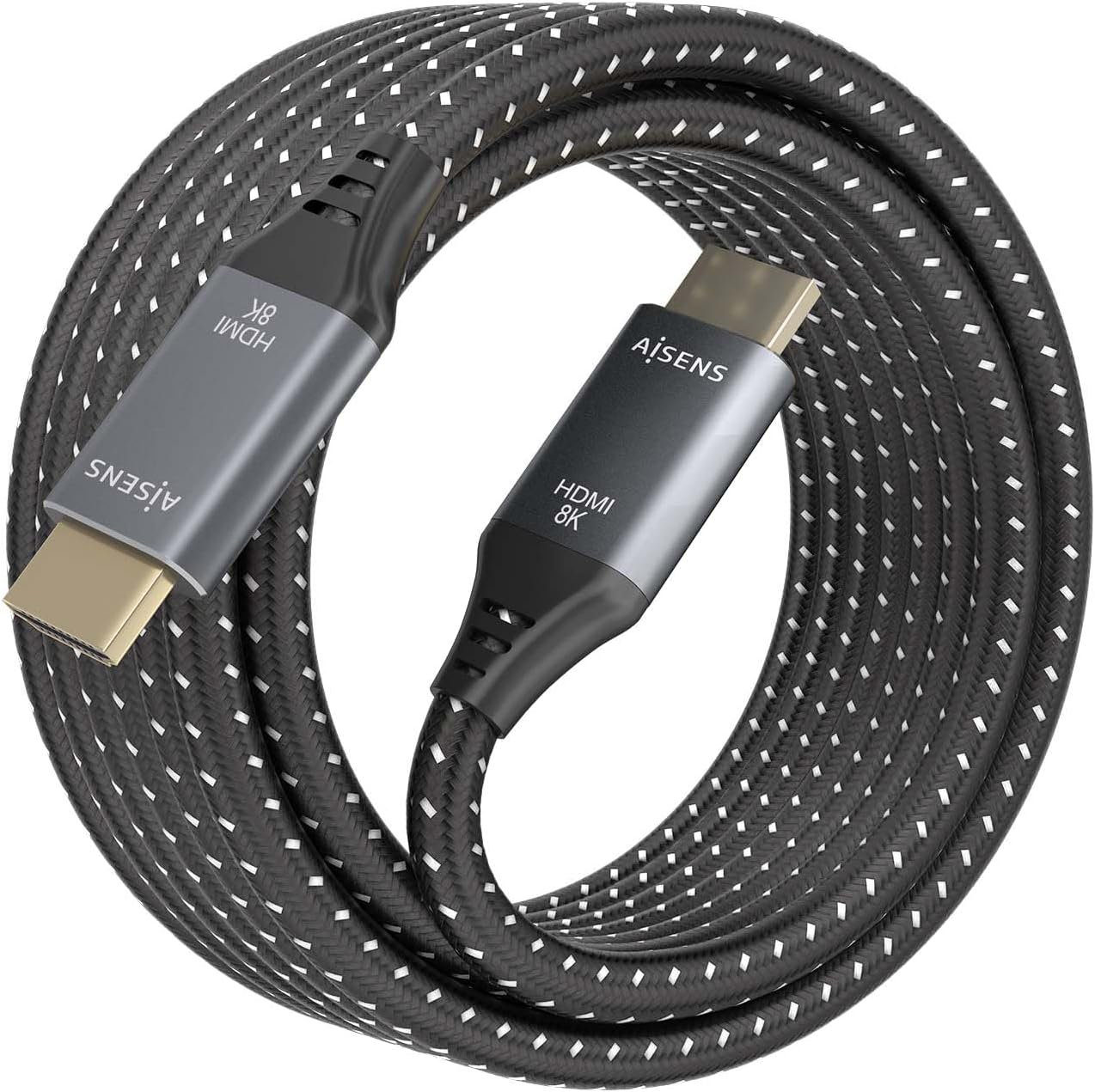 Cabo HDMI 2.1 8K Aisens A150-0876/ HDMI Macho - HDMI Macho/ 5m/ Cinzento e Preto - Imagem 2