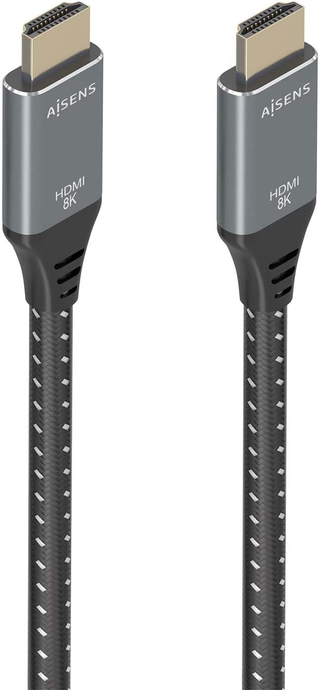 Cabo HDMI 2.1 8K Aisens A150-0876/ HDMI Macho - HDMI Macho/ 5m/ Cinzento e Preto