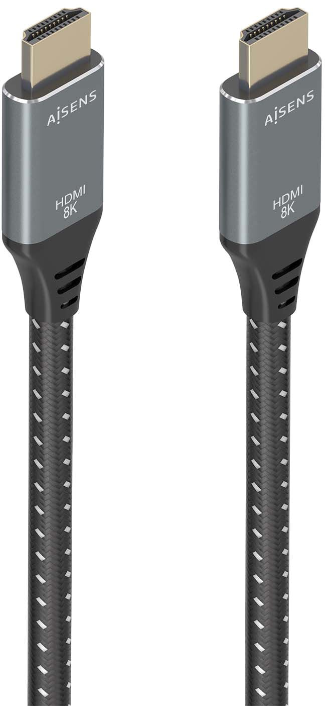 Cabo HDMI 2.1 8K Aisens A150-0878/ HDMI Macho - HDMI Macho/ 10m/ Cinzento e Preto