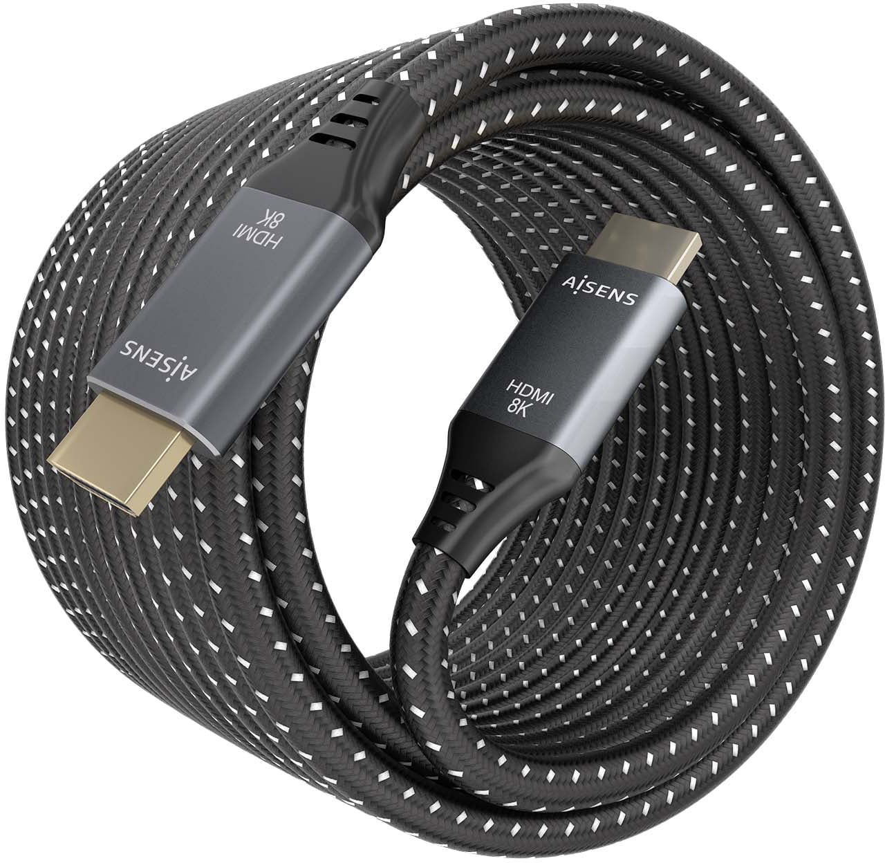 Cabo HDMI 2.1 8K Aisens A150-0878/ HDMI Macho - HDMI Macho/ 10m/ Cinzento e Preto - Imagem 2