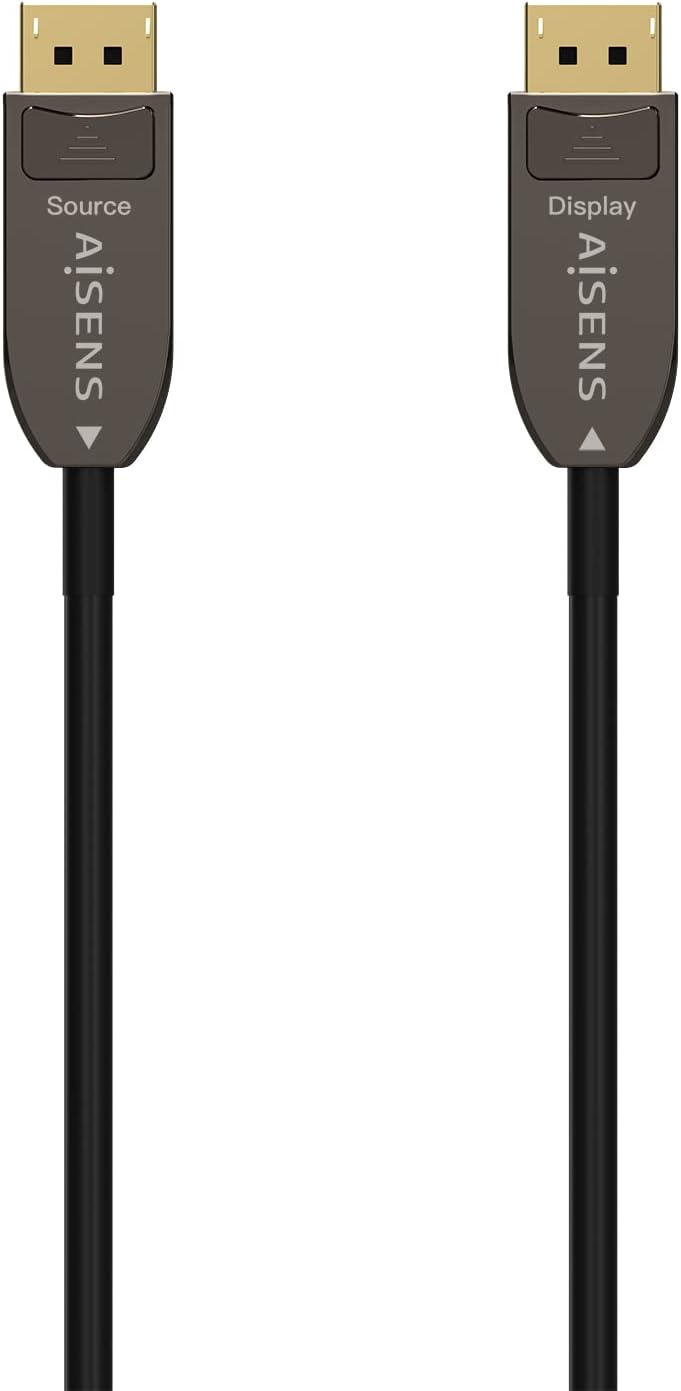 Cabo DisplayPort 1.4 AOC 8K Aisens A155-0606/ DisplayPort Macho - DisplayPort Macho/ 10m/ Preto