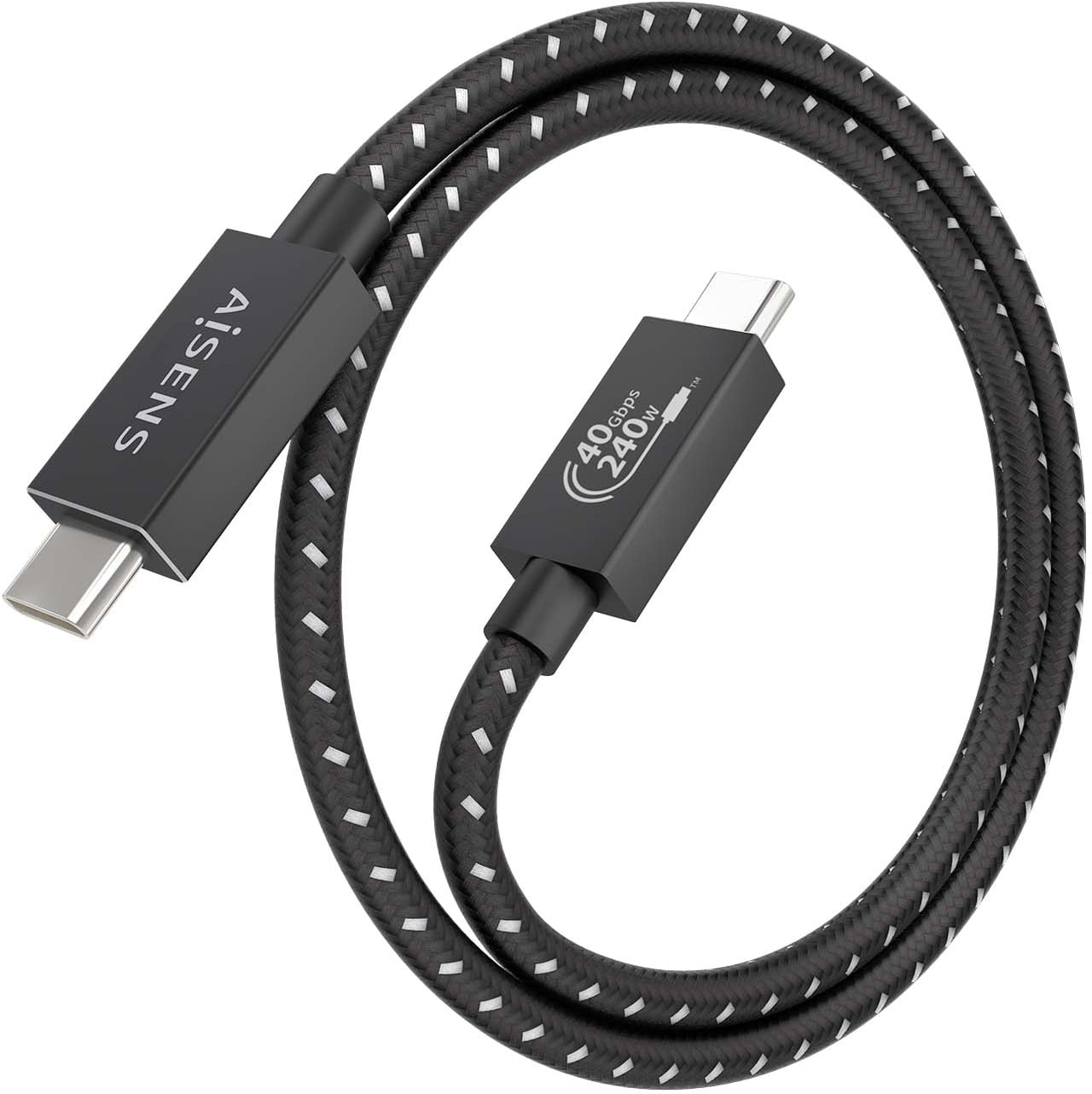 Cabo USB 4.0 Tipo-C Aisens A156-0866/ USB Tipo-C Macho - USB Tipo-C Macho/ Até 240W/ 40Gbps/ 50cm/ Cinzento - Imagem 2