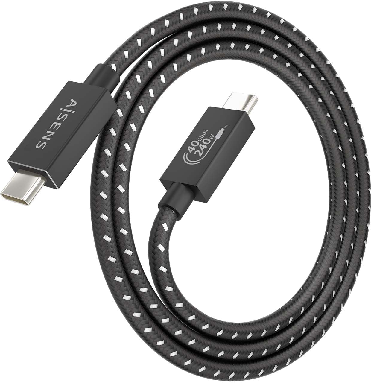 Cabo USB 4.0 Tipo-C Aisens A156-0867/ USB Tipo-C Macho - USB Tipo-C Macho/ Até 240W/ 1m/ Cinzento - Imagem 2