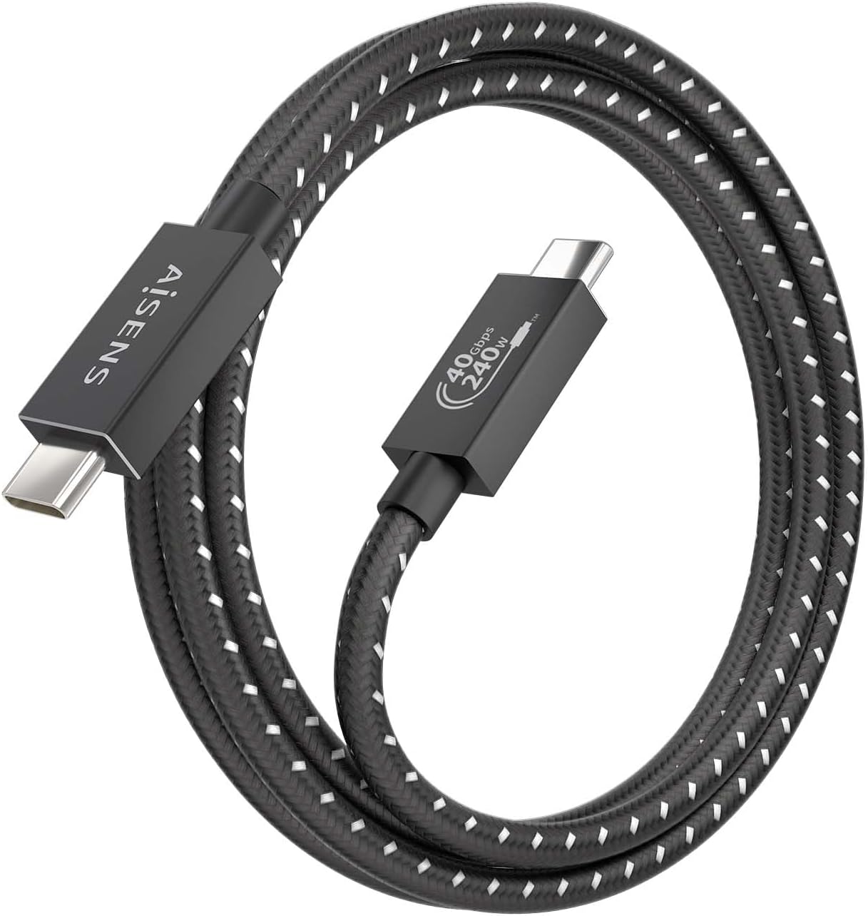 Cabo USB 4.0 Tipo-C Aisens A156-0868/ USB Tipo-C Macho - USB Tipo-C Macho/ Até 240W/ 40Gbps/ 1.5m/ Cinzento - Imagem 2