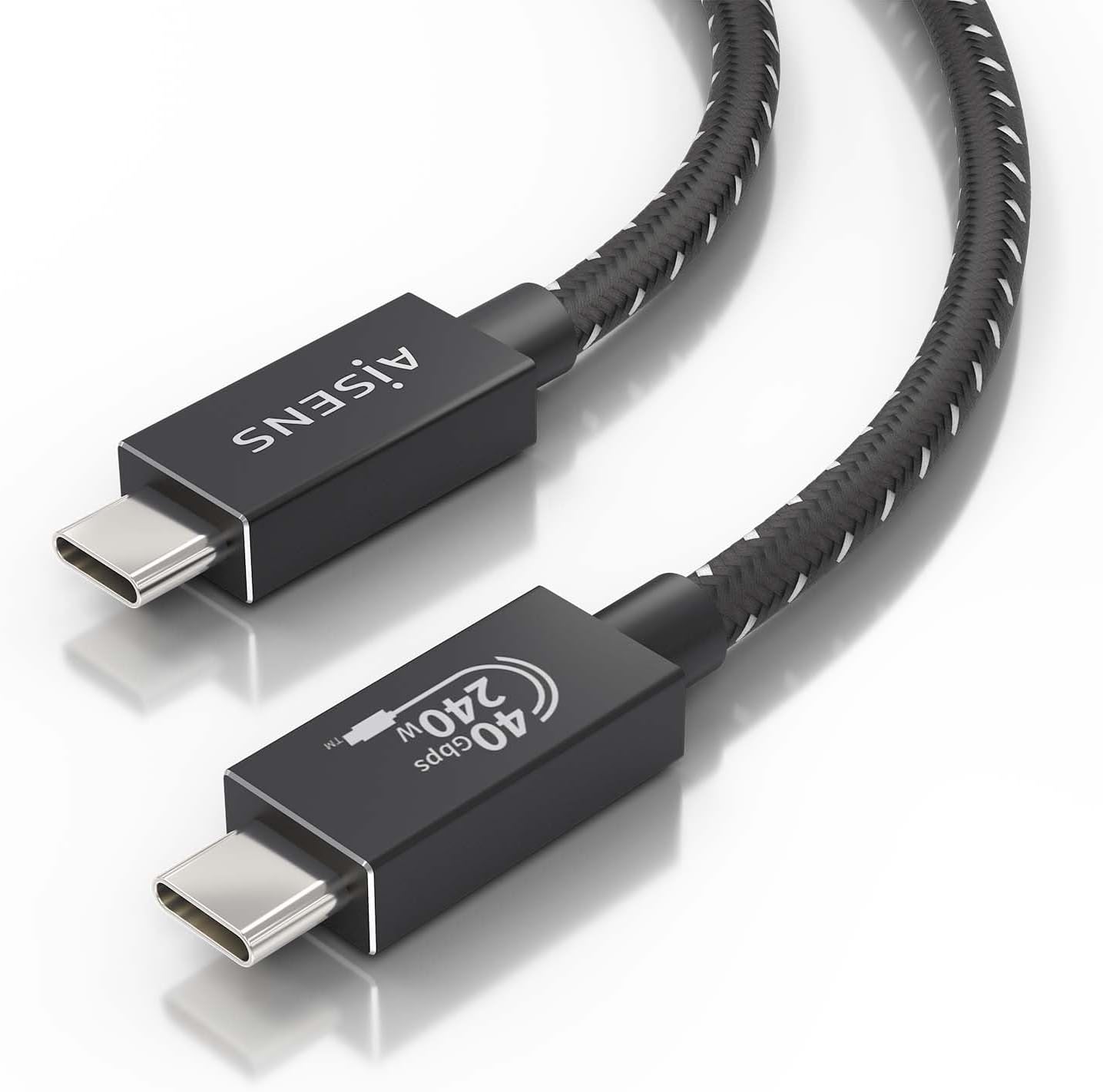Cabo USB 4.0 Tipo-C Aisens A156-0868/ USB Tipo-C Macho - USB Tipo-C Macho/ Até 240W/ 40Gbps/ 1.5m/ Cinzento - Imagem 3
